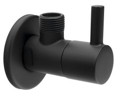 Aqualine Rohový Kulový Ventil 1/2"x3/8", Kulatý, černá Mat