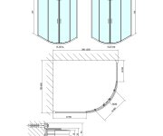 Polysan Easy čtvrtkruhová Sprchová Zástěna 1000x800mm, L/r, čiré Sklo