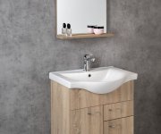 Aqualine Keramia Fresh Umyvadlová Skříňka, 1 Zásuvka, 60,6x74x34cm, Dub Platin