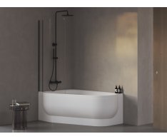 Vanová zástěna AVSK1 ARC - AVSK1 ARC 170 L černá+transparent