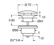 Gsi Umyvadlová Výpust 5/4“, Click-clack, Keramická Zátka, 5-65mm, černá Mat