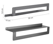 Gedy Cleo Polička S Držákem Ručníků 500mm, Gun Metal