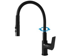 Dřezová baterie s flexibilním ramínkem COLORADO Černá - matná 1/2" CO119.5/12CMAT