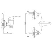 Aqualine 35 Nástěnná Dřezová Baterie 3/4", Bez Ramínka, Chrom