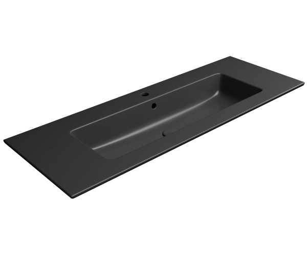 Gsi Pura Keramické Umyvadlo Slim 122x46cm, černá Mat