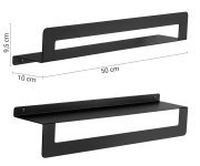 Gedy Cleo Polička S Držákem Ručníků 500mm, černá Mat