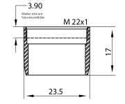 Sapho Neoperl Perlátor úsporný 3,8 L/min, Vnitřní Závit M22x1, Chrom