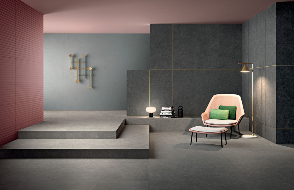 Realizace Elegantní KAMENNÝ pokoj s Marca Corona Arkistone