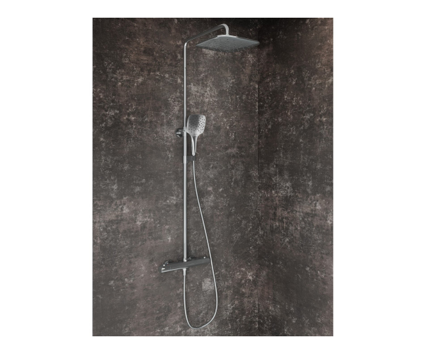 Sprchový sloup Flat - FL 091.00CR Sprchový sloup s termostatickou baterií, posuvný, se