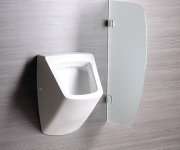 Sapho Dělící Stěna Mezi Urinály 40x80 Cm, Mléčné Sklo