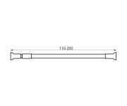 Aqualine Teleskopická Rozpěrná Tyč 110-200cm, Hliník, Bílá