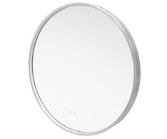 Mereo Zrcadlo Kulaté Pr. 60 Cm, Led Osvětlení A Odmlžování, Ocelově šedý Rám