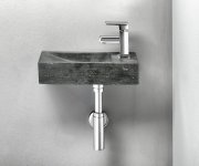 Sapho Blok Kamenné Umývátko 38x14cm, Baterie Vpravo, Antracit