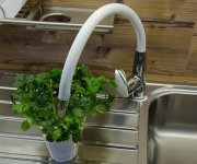 Dřezová baterie s flexibilním ramínkem AMUR chrom/bílá 3/8" AM719.0/10B