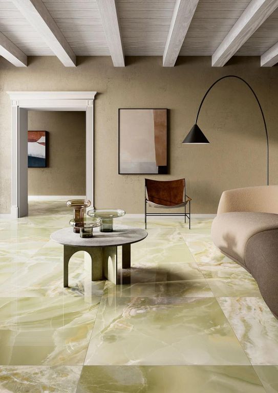 Realizace Extravagantní zelenkavá dlažba ze série Fioranese Unica Jade Green
