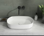 Isvea Infinity Oval Keramické Umyvadlo Na Desku, 55x36cm, Bílá Mat