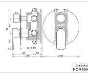 Porto, Podomítková Sprchová Baterie Pro 2 Odběrná Místa, S Aq-boxem A Keramickým Přepínačem POR166CD