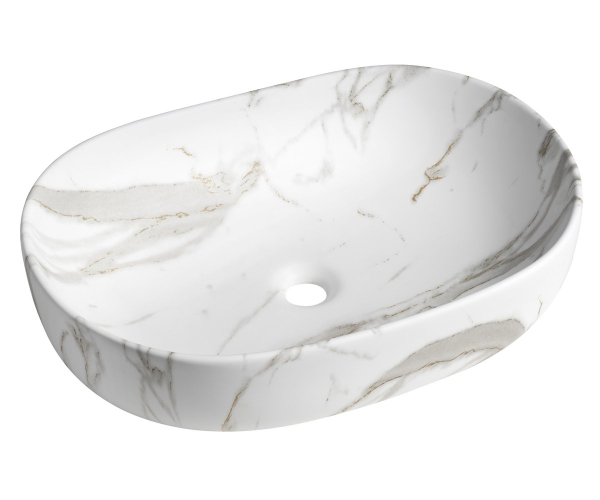 Sapho Caleo Keramické Umyvadlo Na Desku, 60x42cm, Bianco Carrara