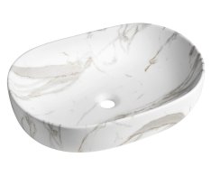 Sapho Caleo Keramické Umyvadlo Na Desku, 60x42cm, Bianco Carrara