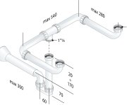 Bruckner Mosquito Umyvadlový Sifon Pro Dvojumyvadlo, 5/4", Dn40, Bílá