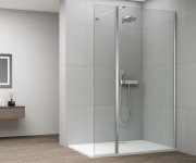 Polysan Esca Chrome Sprchová Zástěna, Fixní Sklo 1000 Mm, Otočný Panel 300 Mm