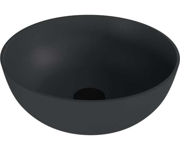 Polysan Banera Round Umyvadlo Na Desku, Litý Mramor, Průměr 39cm, Antracit Mat