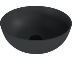 Polysan Banera Round Umyvadlo Na Desku, Litý Mramor, Průměr 39cm, Antracit Mat