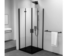 Polysan Zoom Black čtvercový Sprchový Kout 700x700mm, Rohový Vstup