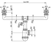 Sifon Pro Dvoudřez S Nerezovými Mřížkami Pr. 70 Mm A  Přípojkou ALC-A449P