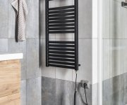 Aqualine Tondi-e Elektrické Otopné Těleso Rovné 450x970 Mm, 300 W, černá Mat