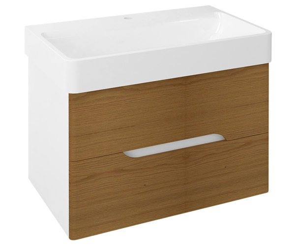 Sapho Mediena Umyvadlová Skříňka 76x51x48,5cm, Bílá Mat/dub Natural
