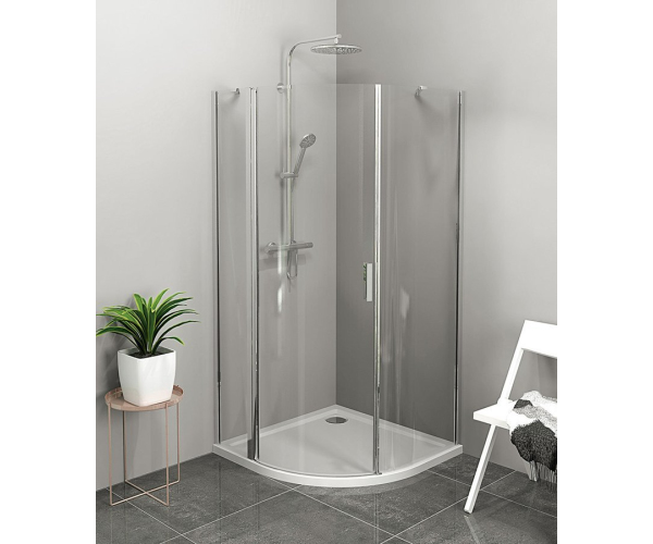 Polysan Zoom čtvrtkruhová Sprchová Zástěna 900x900mm, čiré Sklo, Levá