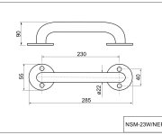 Madlo 48cm - Kov / Bílá Barva NSM-48W