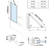 Polysan Fisa Vanová Zástěna 800x1500mm, Zlato Mat, čiré Sklo