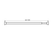 Aqualine Teleskopická Rozpěrná Tyč 63-105cm, černá