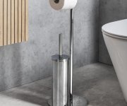 Gedy Circe Stojan S Držákem Na Toaletní Papír A Wc štětkou, Kulatý, Chrom