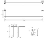 Gsi Norm čelní Držák Ručníků 125cm, Chrom