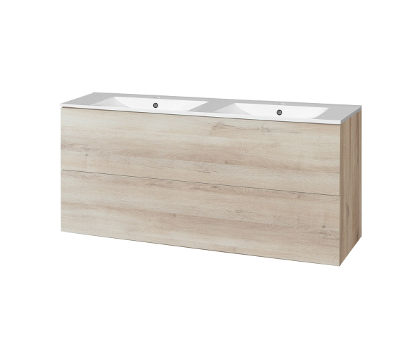 Mereo Aira, Koupelnová Skříňka S Keramickým Umyvadlem 121 Cm, Dub Kronberg
