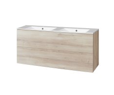 Mereo Aira, Koupelnová Skříňka S Keramickým Umyvadlem 121 Cm, Dub Kronberg