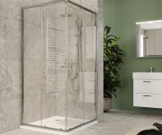 Mereo Kora Lite Sprchový Set: Sprchový Kout 90x90x185 Cm, Chrom Alu, Sklo čiré, 90 Cm, Vanička, Sifon