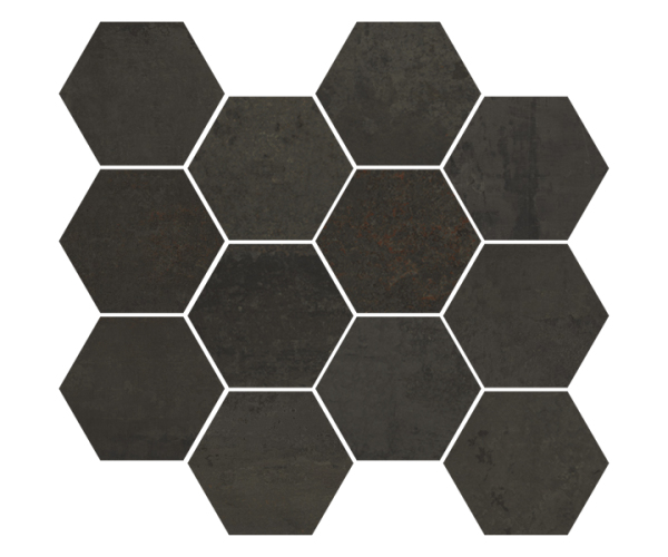 Mozaika Aparici Metallic Brown Mos. Hexagonal 28x30 Nat. Rett. - antracitová
