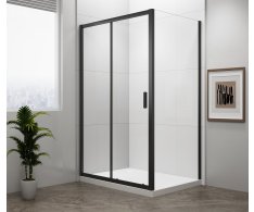 Polysan Easy Black Obdélníkový Sprchový Kout 1100x900mm, čiré Sklo L/p Varianta