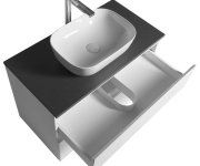 Aqualine Altair Skříňka S Deskou 87,5 Cm, Bílá/antracit Břidlice