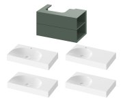 SD Lite 80 L/P skříňka pod umyvadlo - SD Lite 80 P skříňka pod umyvadlo Grey Green X000001888
