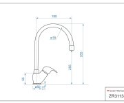 Dřezová Stojánková Baterie S Horním Kulatým Ramínkem - Chrom - Zora ZR3113-T