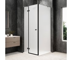 Polysan Globe Gun Metal čtvercový Sprchový Kout 800x800mm, Matné Sklo, Levé