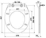 Záchodové Sedátko Alca Soft Close; Duroplast; Bílé ALC-A64SLIM