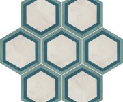 Retro dlažba Marca Corona Terra.Art Cornice 0/C Esagono 25x21,6