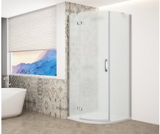 Gelco Trinity Chrome čtvrtkruhový Sprchový Kout 900x900mm, Matné Sklo, Levé