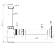 Bruckner Umyvadlový Sifon 5/4", Dn40, Bílá
